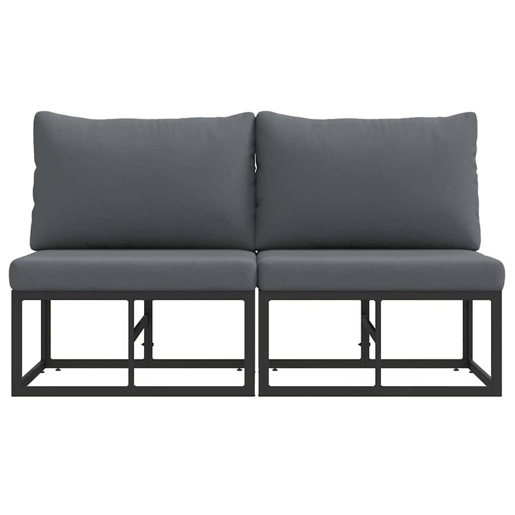 Outdoor Furniture 2 Piece Black and Anthracite Metal