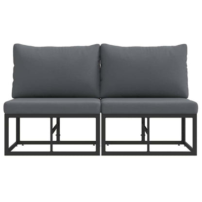 Outdoor Furniture 2 Piece Black and Anthracite Metal