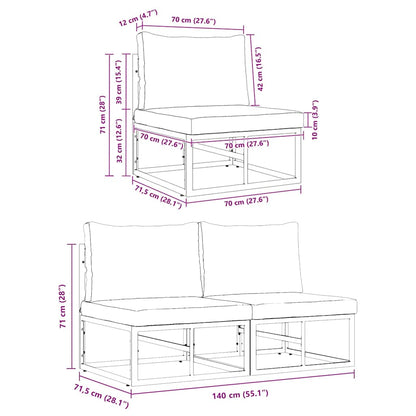 Outdoor Furniture 2 Piece Black and Anthracite Metal