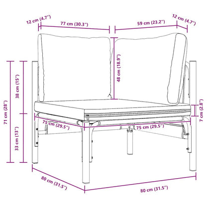 Outdoor Furniture with Cushion Anthracite 80 x 80 x 71 cm Steel