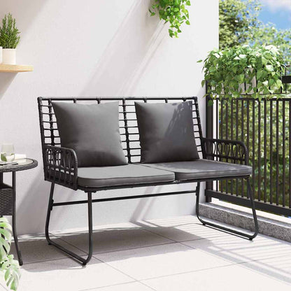 Garden Bench Black and Anthracite Poly Rattan