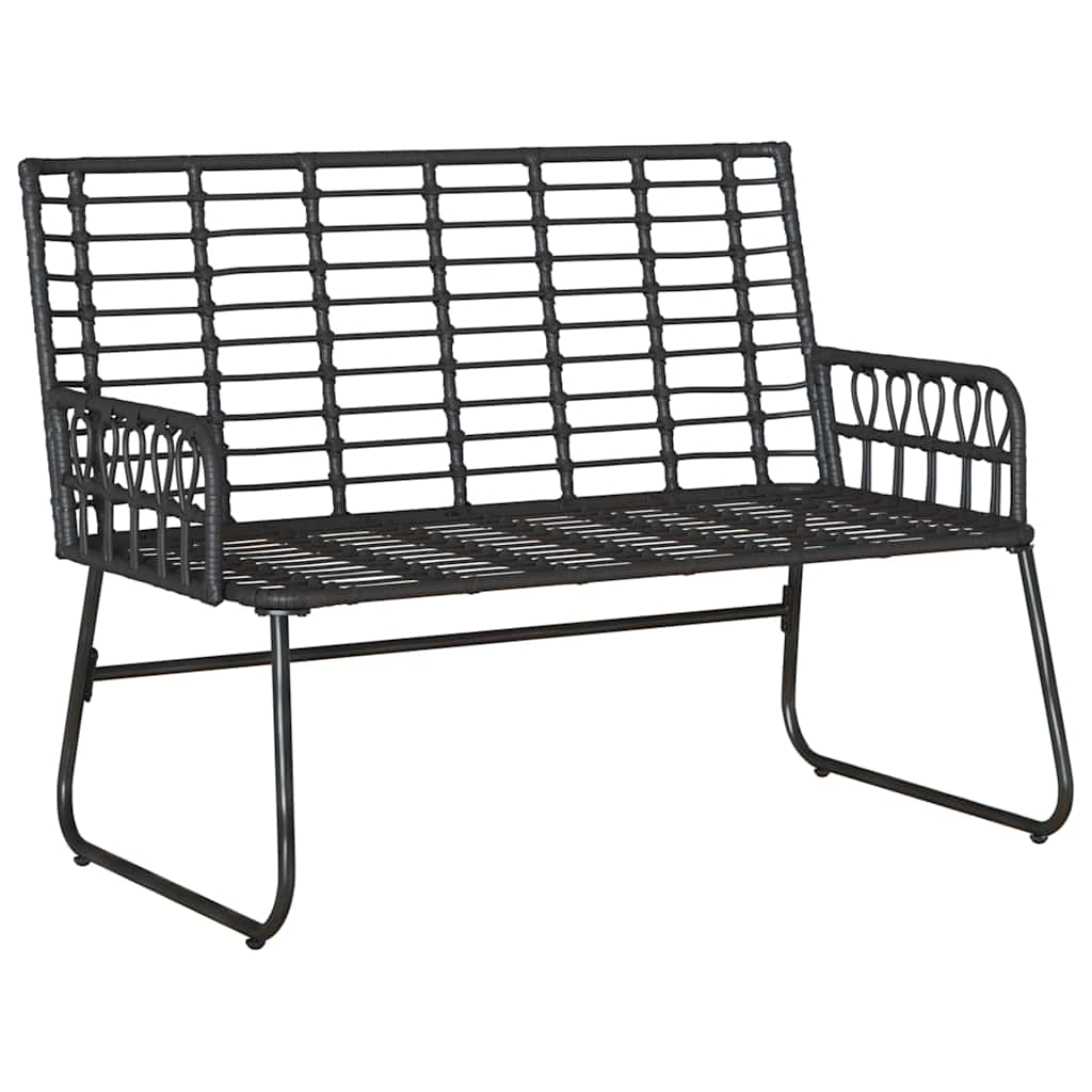 Garden Bench Black and Anthracite Poly Rattan