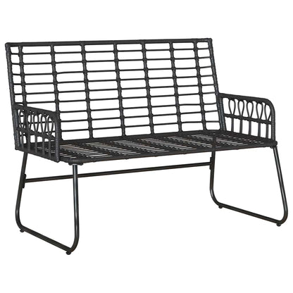 Garden Bench Black and Anthracite Poly Rattan