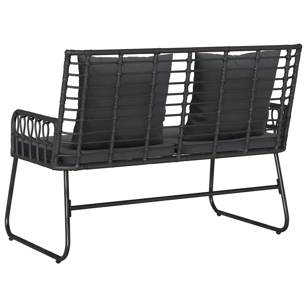 Garden Bench Black and Anthracite Poly Rattan