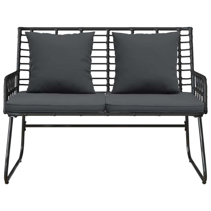 Garden Bench Black and Anthracite Poly Rattan