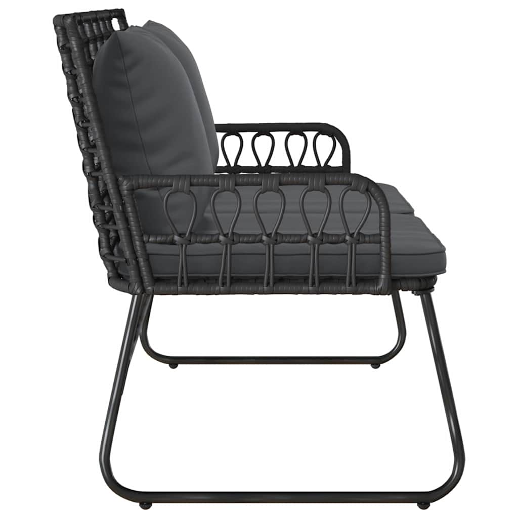 Garden Bench Black and Anthracite Poly Rattan