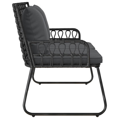 Garden Bench Black and Anthracite Poly Rattan