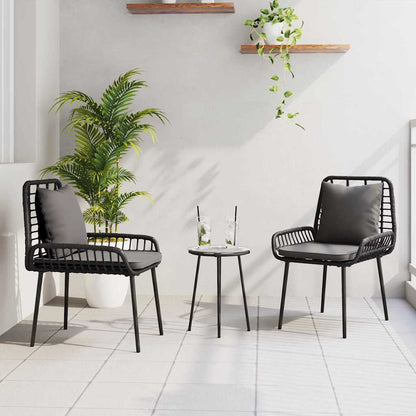 Garden Dining Set 3 pcs Black and Anthracite Poly Rattan