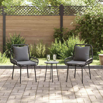 Garden Dining Set 3 pcs Black and Anthracite Poly Rattan