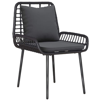 Garden Dining Set 3 pcs Black and Anthracite Poly Rattan