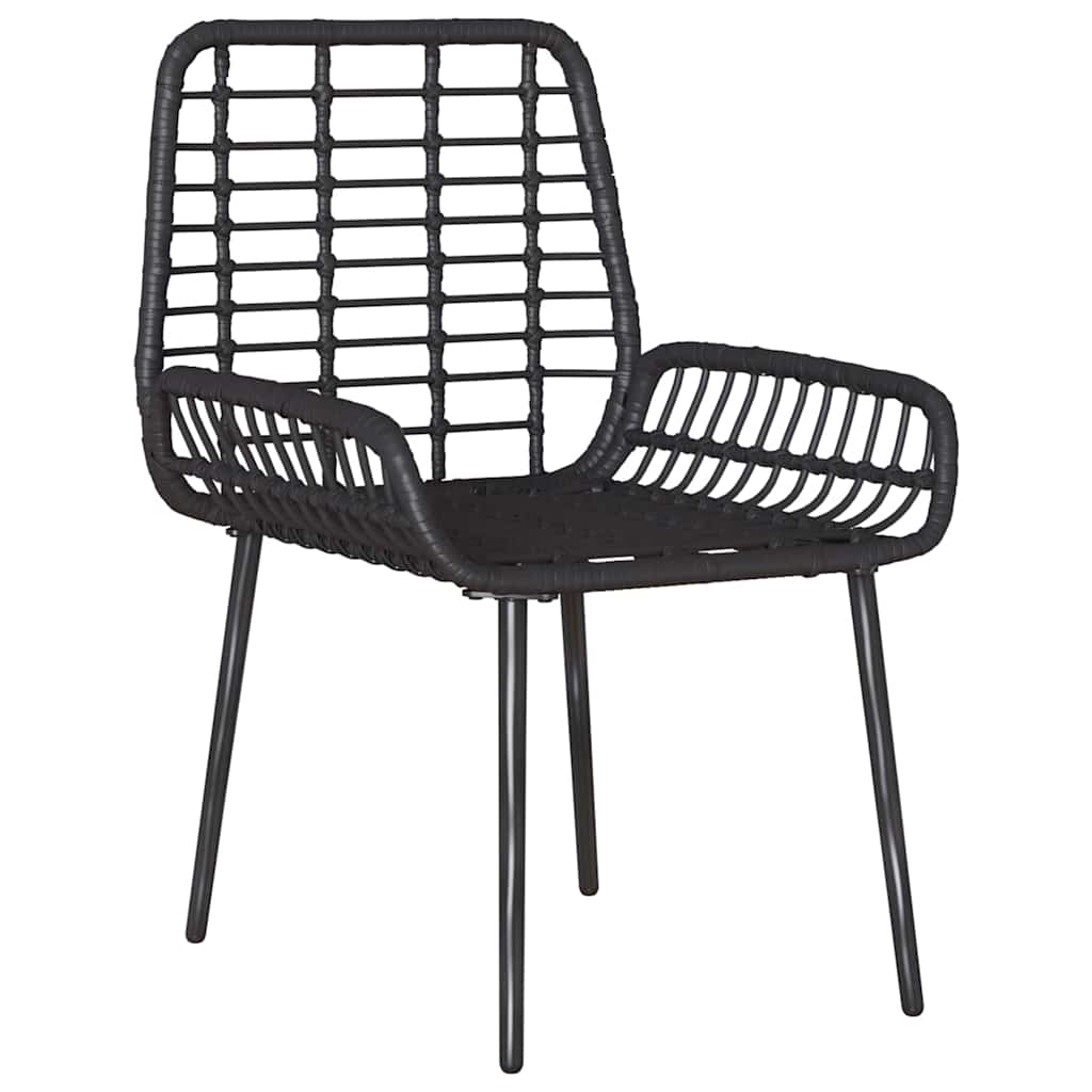 Garden Dining Set 3 pcs Black and Anthracite Poly Rattan
