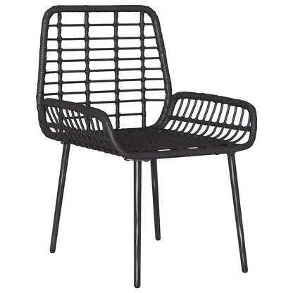 Garden Dining Set 3 pcs Black and Anthracite Poly Rattan