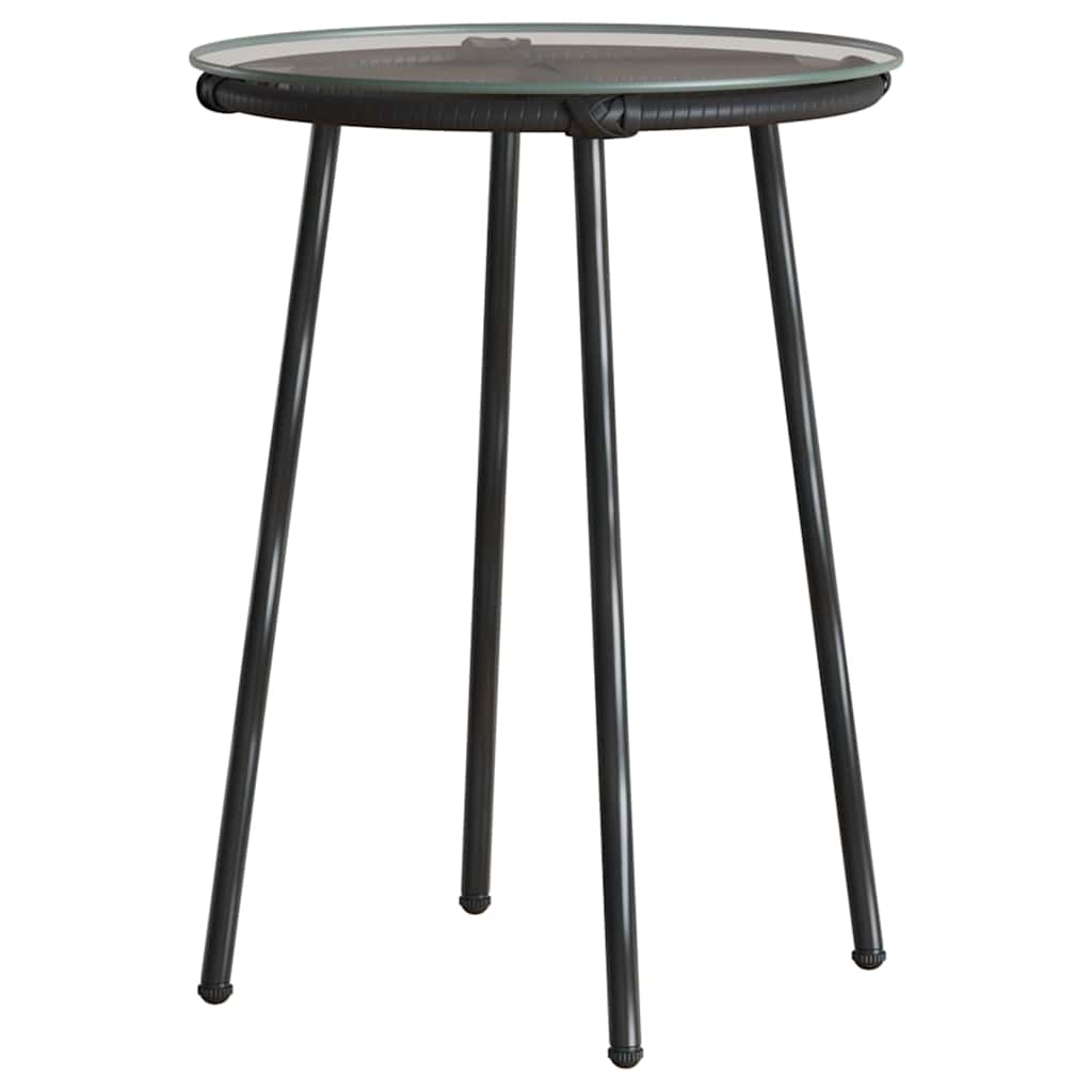 Garden Dining Set 3 pcs Black and Anthracite Poly Rattan