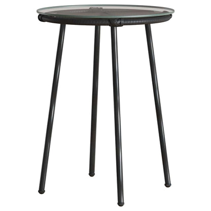 Garden Dining Set 3 pcs Black and Anthracite Poly Rattan