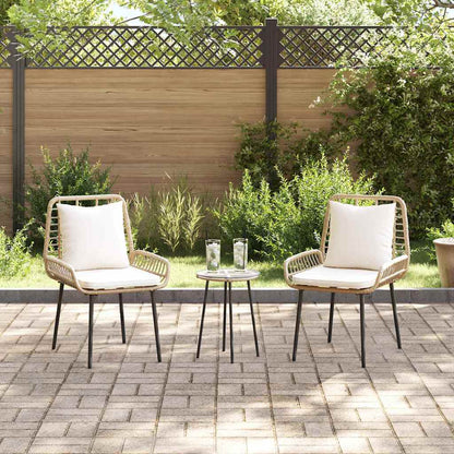 Garden Dining Set 3 pcs Brown and Cream Poly Rattan
