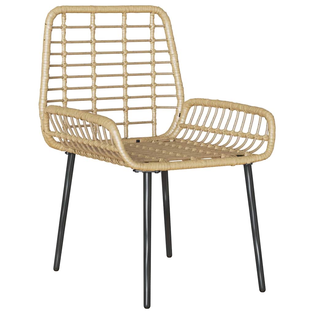 Garden Dining Set 3 pcs Brown and Cream Poly Rattan