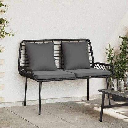Garden Bench Black and Anthracite Poly Rattan