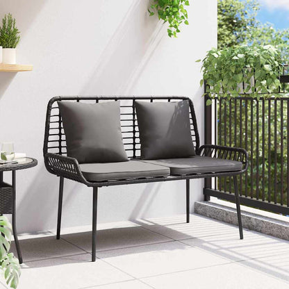 Garden Bench Black and Anthracite Poly Rattan