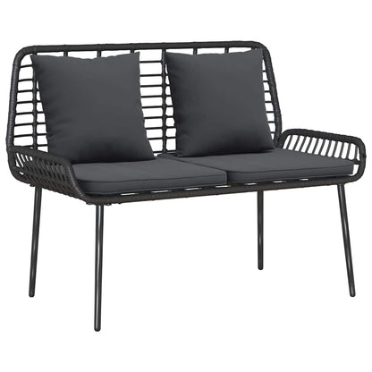 Garden Bench Black and Anthracite Poly Rattan