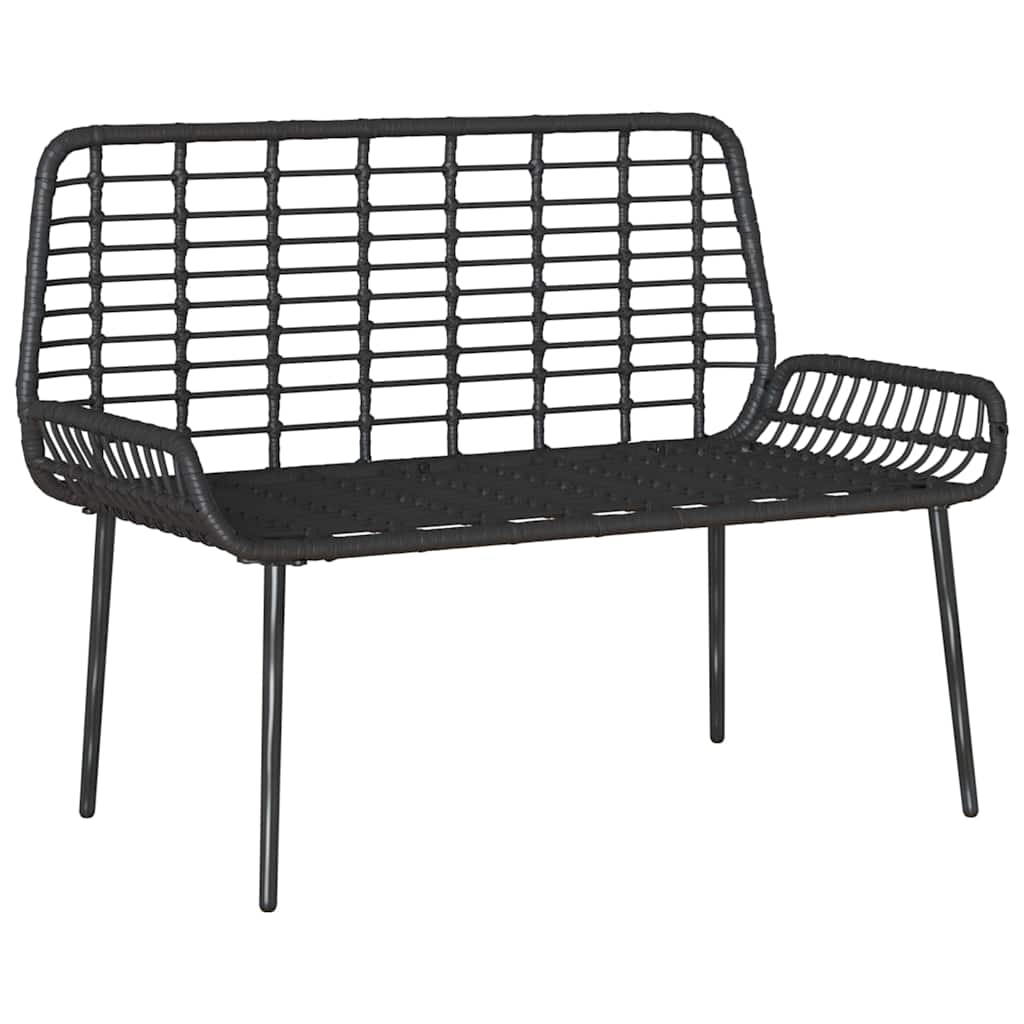 Garden Bench Black and Anthracite Poly Rattan