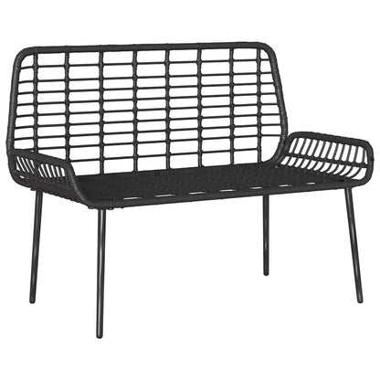 Garden Bench Black and Anthracite Poly Rattan