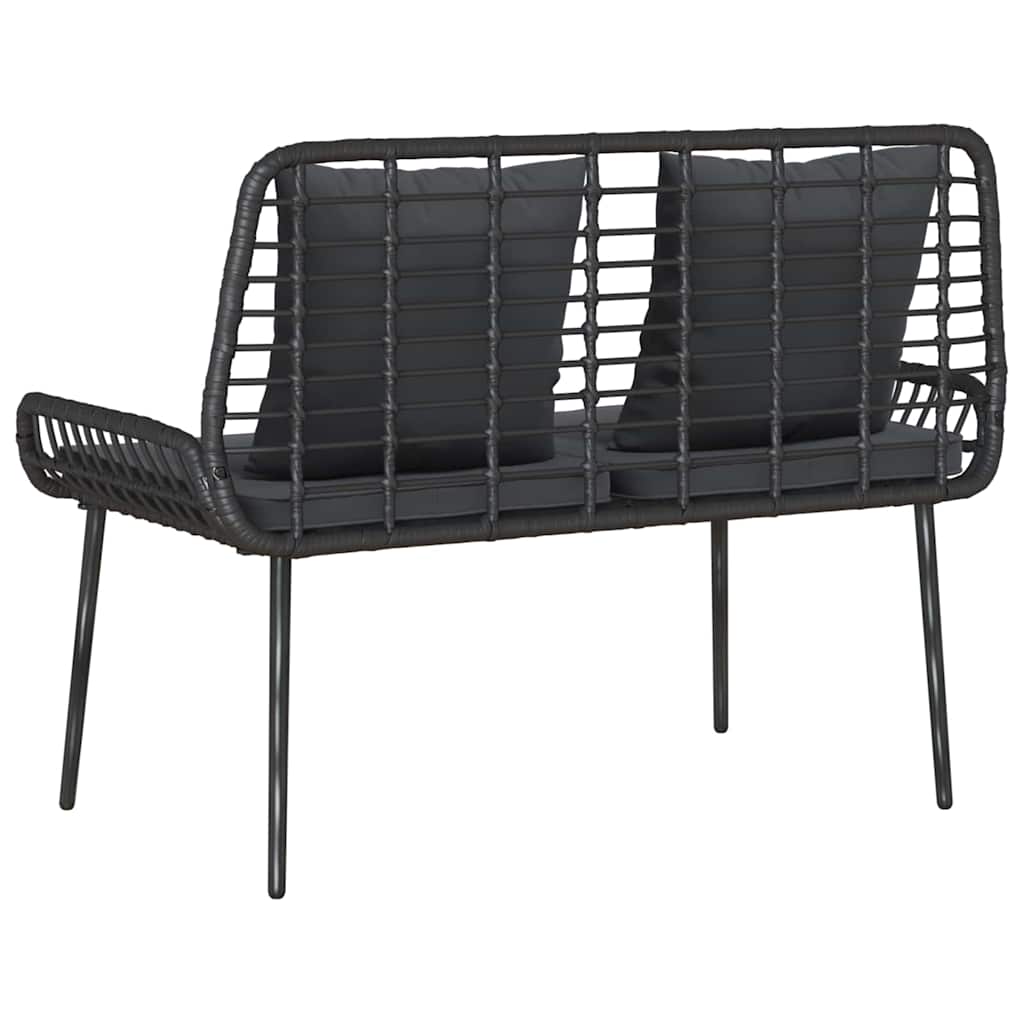 Garden Bench Black and Anthracite Poly Rattan