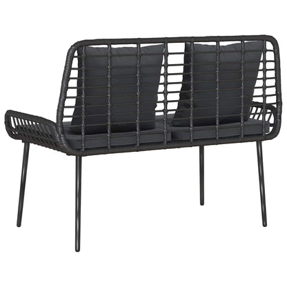 Garden Bench Black and Anthracite Poly Rattan