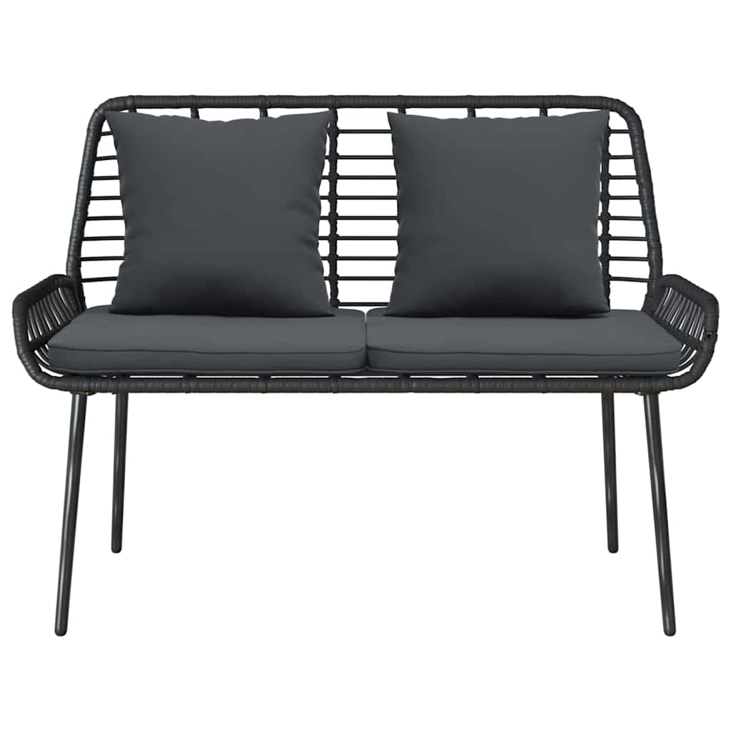 Garden Bench Black and Anthracite Poly Rattan