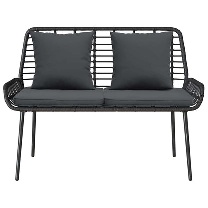 Garden Bench Black and Anthracite Poly Rattan