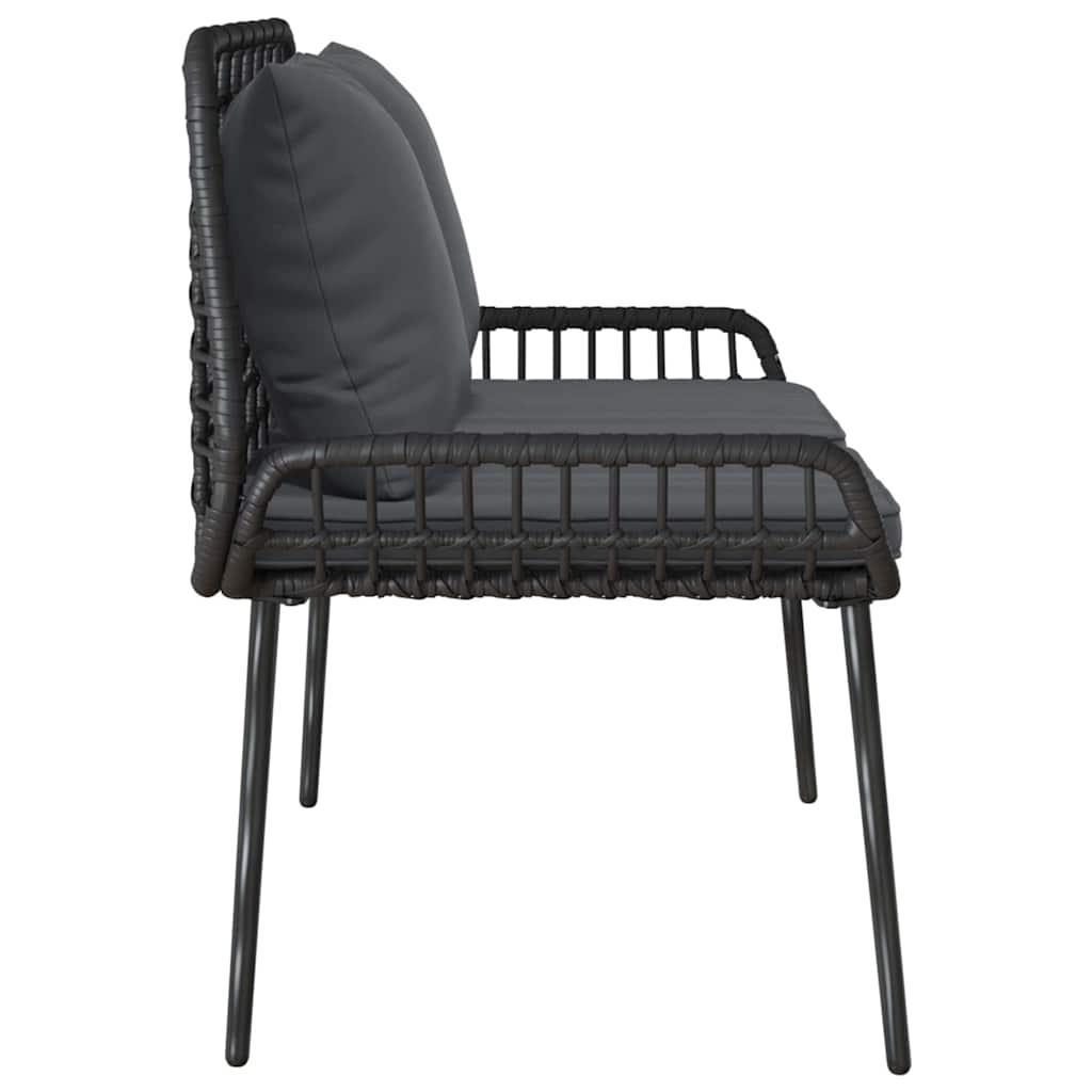 Garden Bench Black and Anthracite Poly Rattan