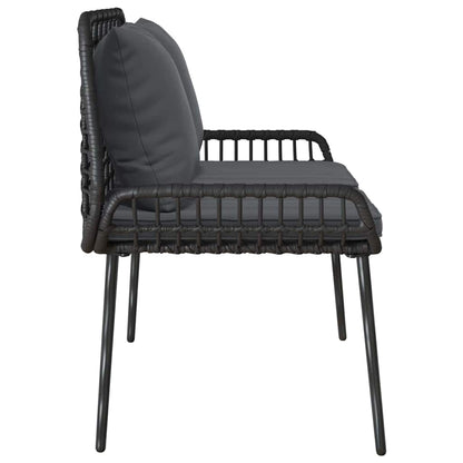 Garden Bench Black and Anthracite Poly Rattan