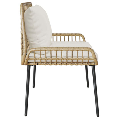 Garden Bench Brown and Cream Poly Rattan