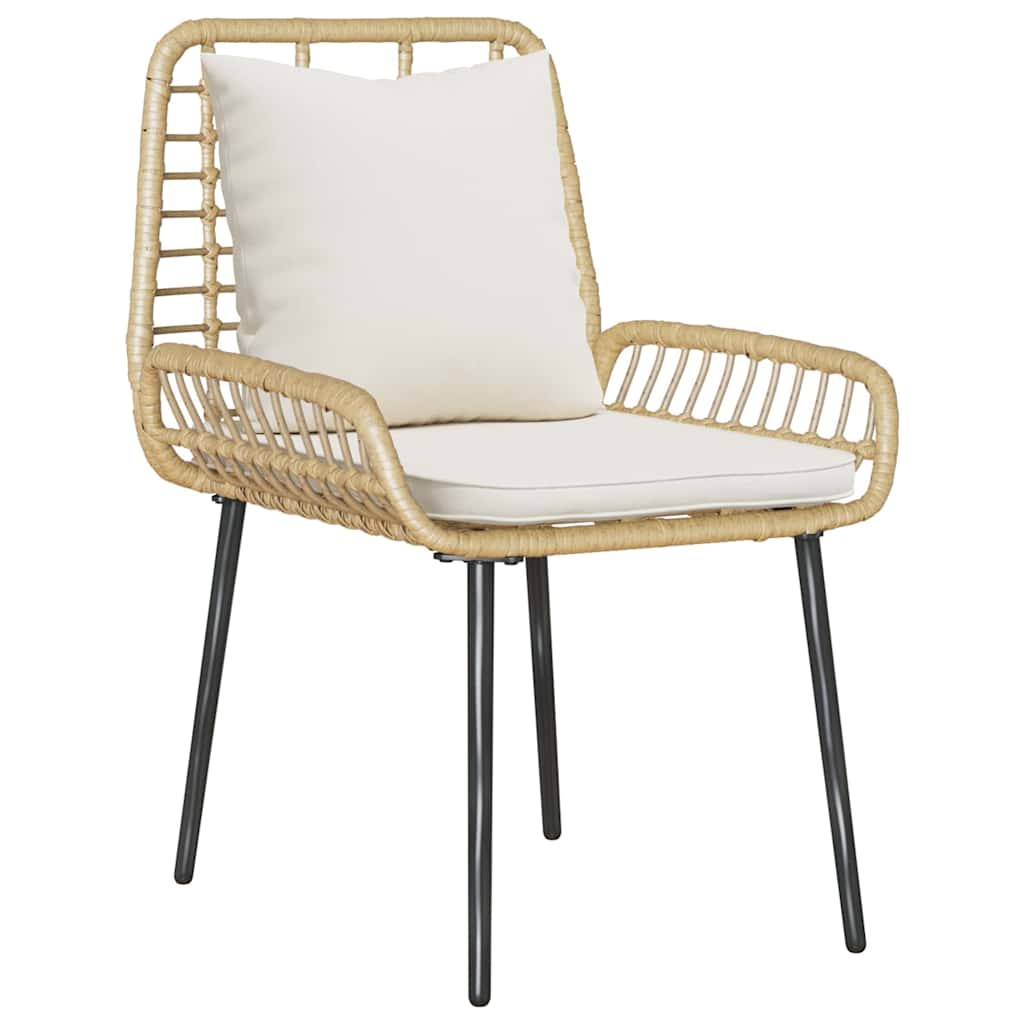 Garden Dining Set 3 pcs Brown and Cream Poly Rattan