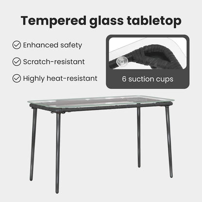 Garden Table Black 80 x 40 x 45 cm Poly Rattan