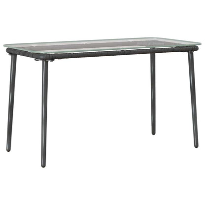 Garden Table Black 80 x 40 x 45 cm Poly Rattan