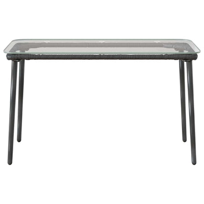 Garden Table Black 80 x 40 x 45 cm Poly Rattan