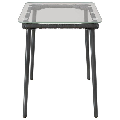 Garden Table Black 80 x 40 x 45 cm Poly Rattan