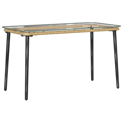 Garden Table Natural 80 x 40 x 45 cm Poly Rattan