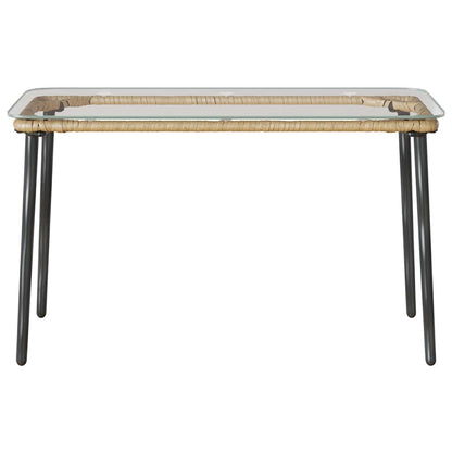 Garden Table Natural 80 x 40 x 45 cm Poly Rattan