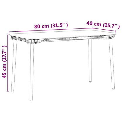 Garden Table Natural 80 x 40 x 45 cm Poly Rattan