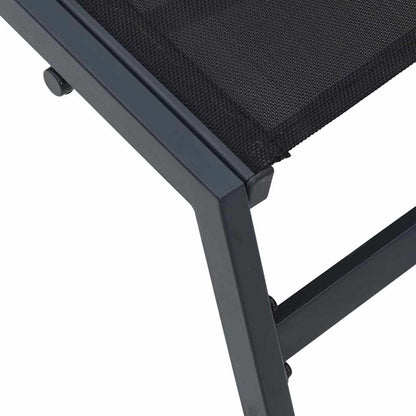 Sunlounger 1-person Black and Anthracite 197 x 54 x 86 cm Steel