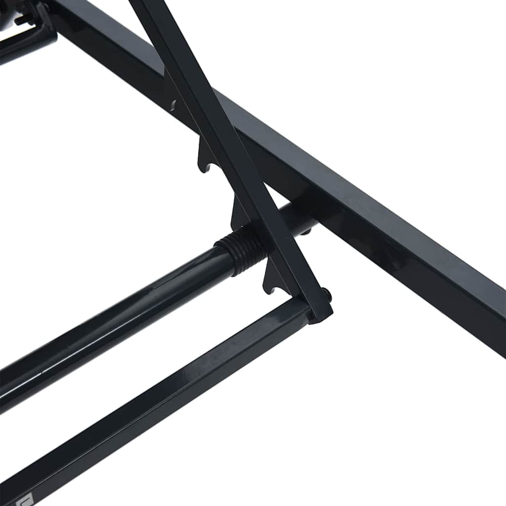 Sunloungers 2-person 3 pcs Black and Anthracite Steel