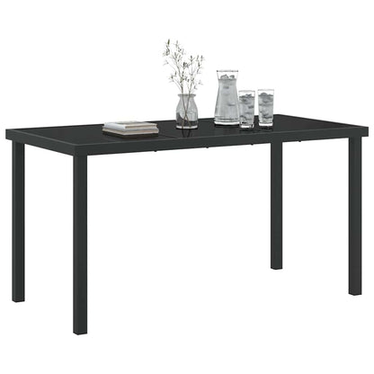 Garden Table Black 140 x 70 x 73 cm Metal