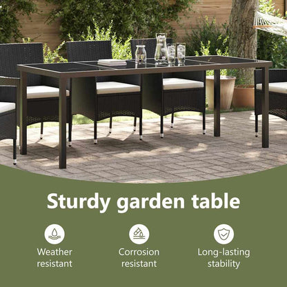 Garden Table Black 200 x 80 x 73 cm Metal