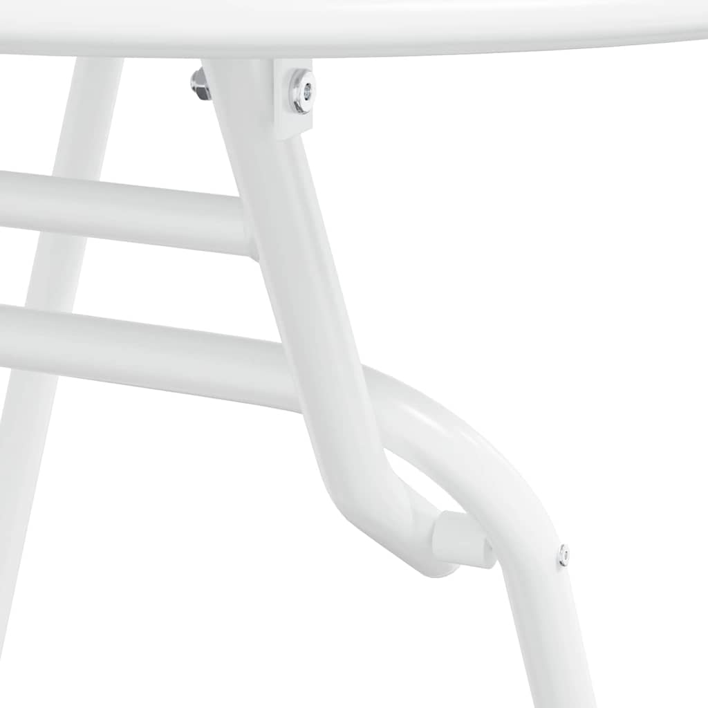 Garden Bistro Set Folding 3 pcs White Steel