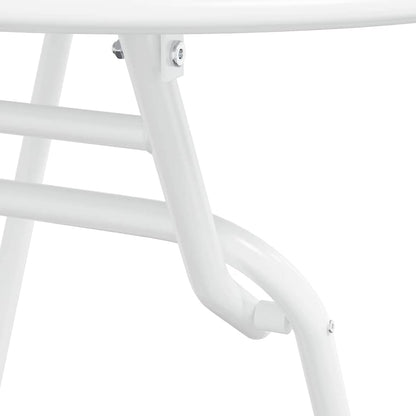 Garden Bistro Set Folding 3 pcs White Steel