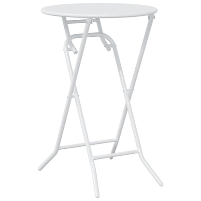 Garden Bistro Set Folding 3 pcs White Steel