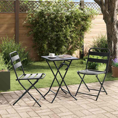 Garden Bistro Set Folding 3 pcs Anthracite Steel
