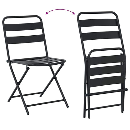 Garden Bistro Set Folding 3 pcs Anthracite Steel