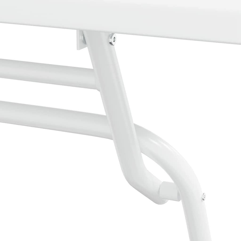 Garden Bistro Set Folding 3 pcs White Steel
